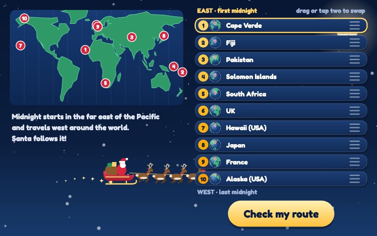A picture of Santa’s Route Planner